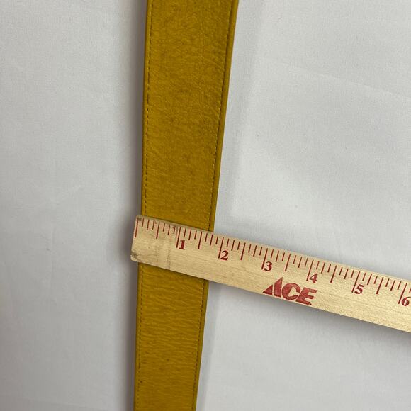 Vintage Albert Nipon Quiet Luxury Yellow Leather Belt Heritage Women M Academia main image 9